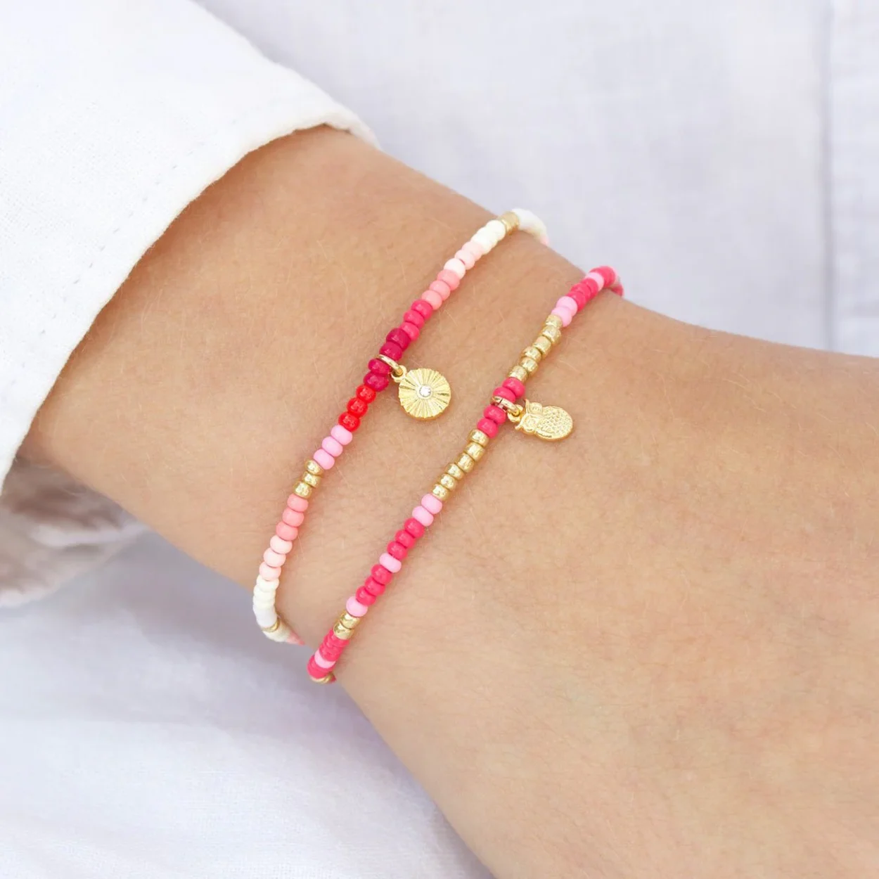 Innovation beaded Bracelet Pink mix