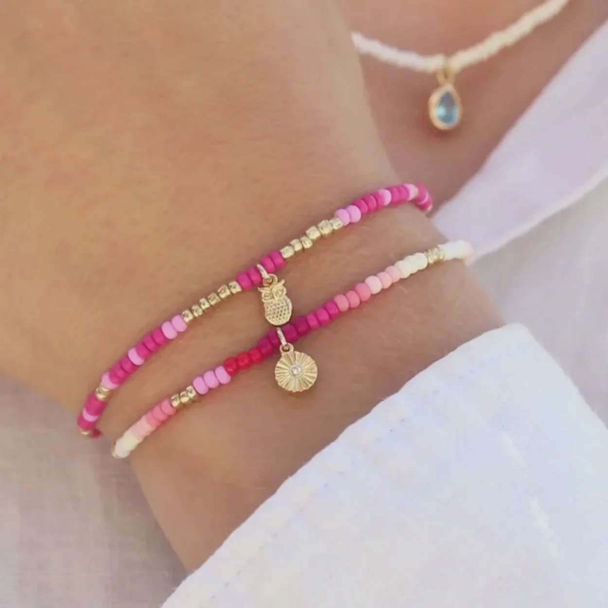 Innovation beaded Bracelet Pink mix