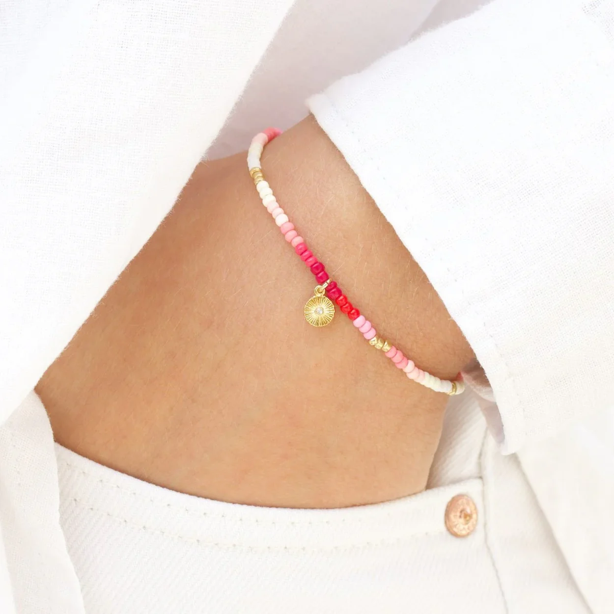 Innovation beaded Bracelet Pink mix