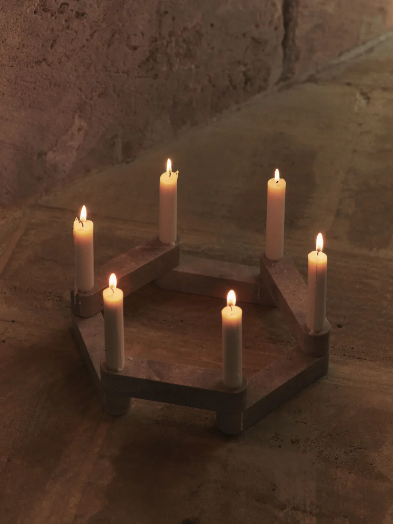 Newel Modular Candle Holder - Set of 6 - Travertin
