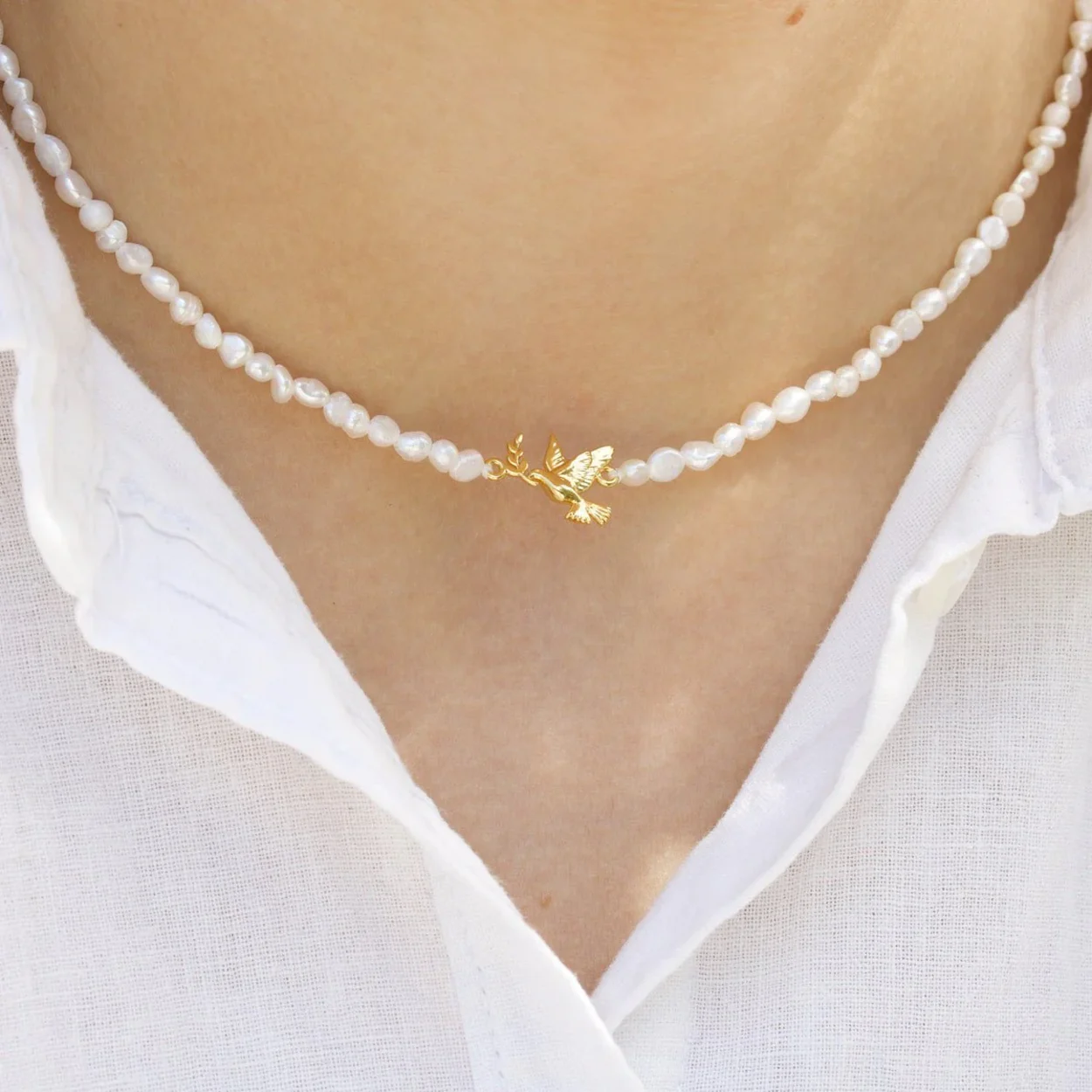 Peace 🕊️ Pearl Necklace