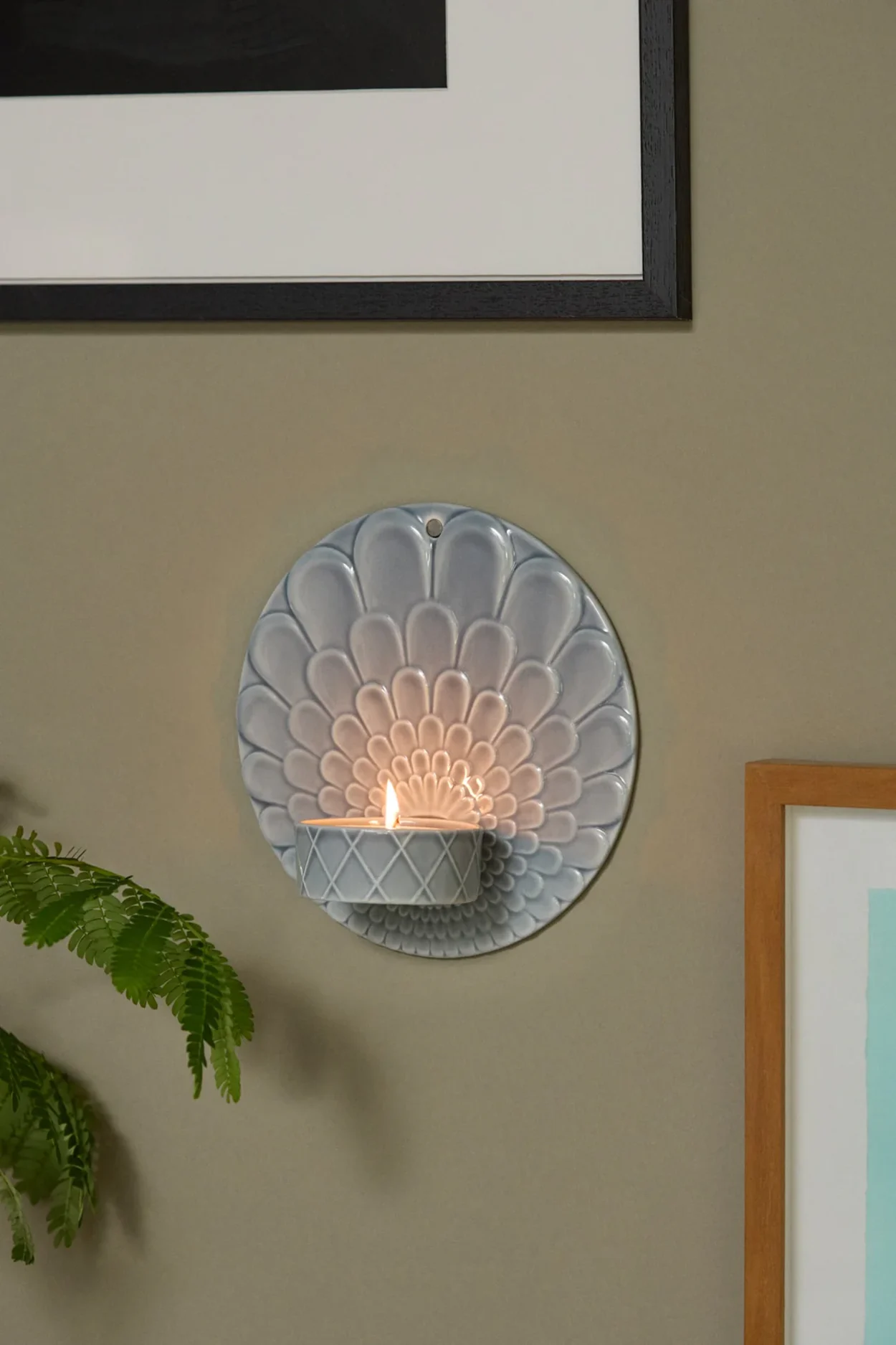 Pipanella Harlequin Large Wall Votive Blue Grey