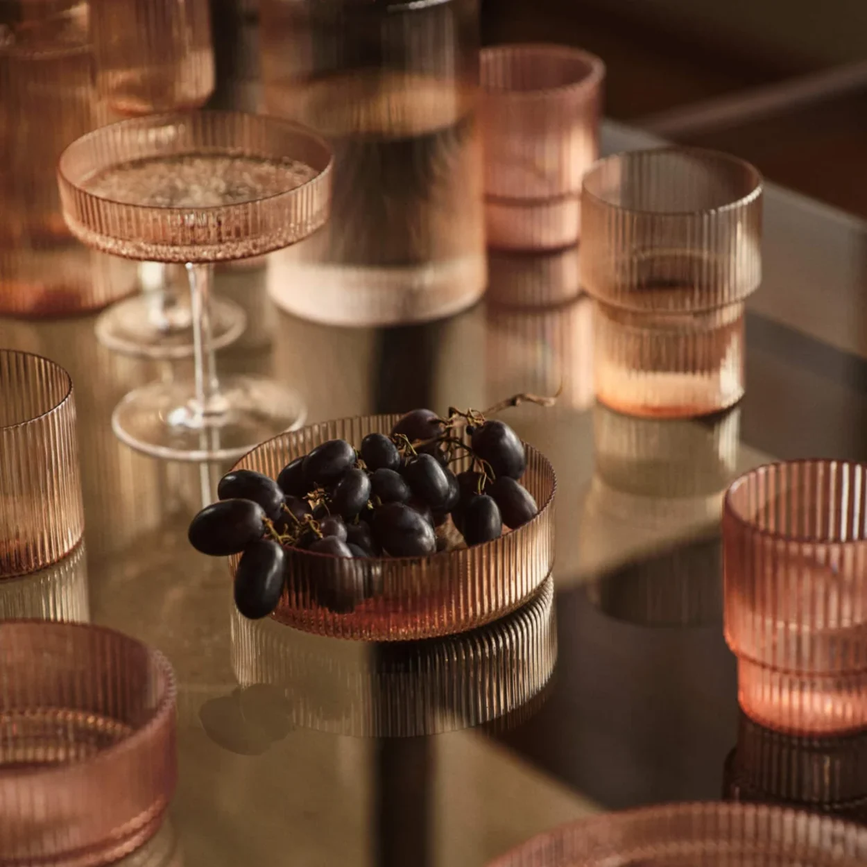 Ripple Glasses Set of 4 - Blush