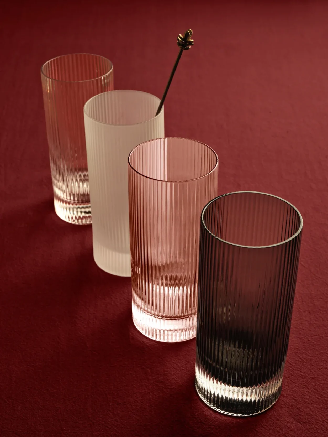 Ripple Highball Glasses Set of 2 Clear