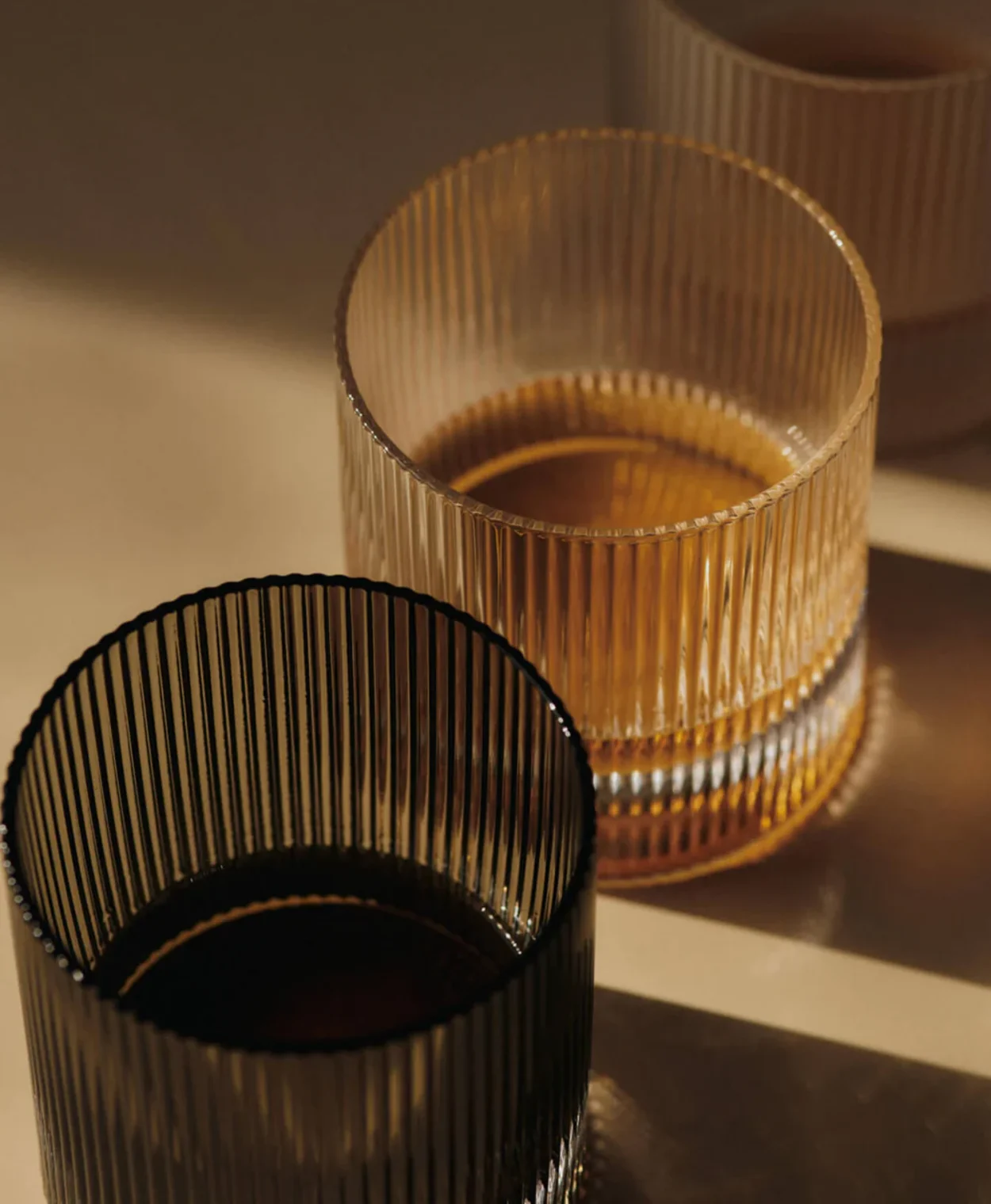 Ripple Tumbler Glasses - Set if 2 - grey