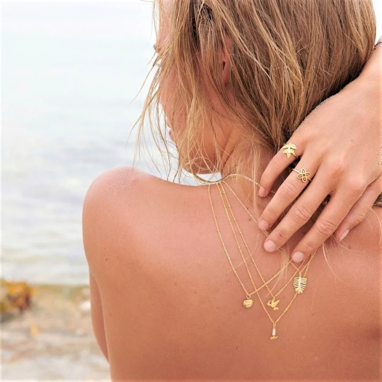 Tulsi Leaf Necklace - Gold