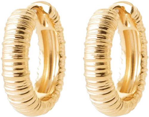 18 kt gullhringir skornir huggies 20mm