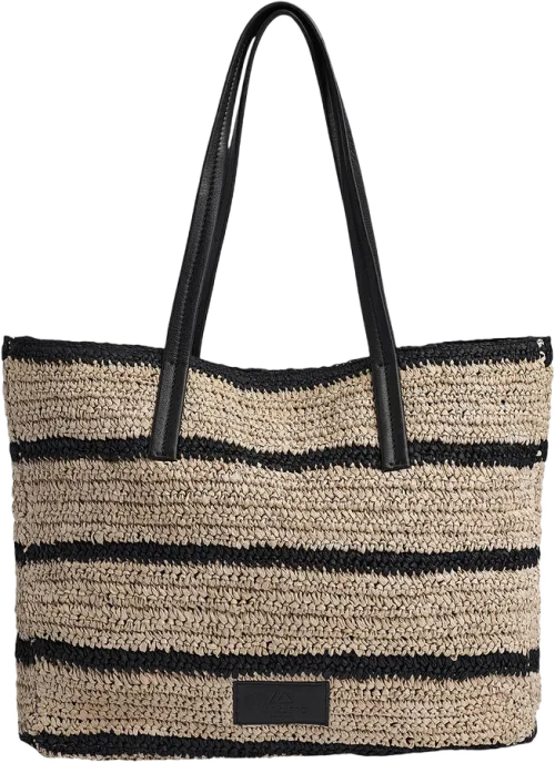 AvaniMBG Shopper, Raffia Natural/Black