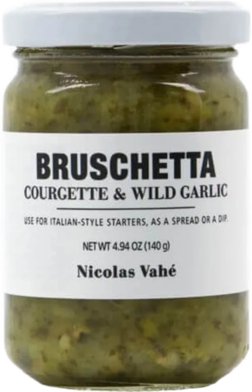 Bruschetta með kúrbít & villtum hvítlauk