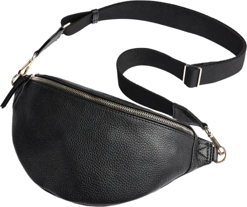 ElinorMBG Bum Bag Grain Black w/Gold 