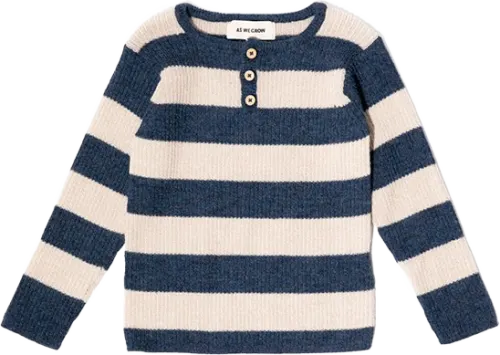 Grandpa Sweater Alpaca-Blue/Cream 