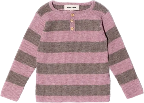 Grandpa Sweater Striped Rose/Sand 