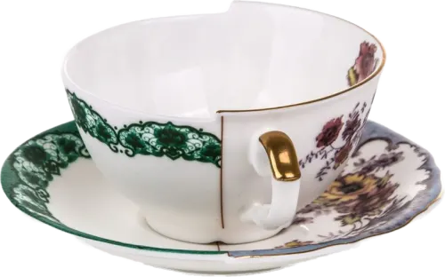 HYBRID - Isidora Teacup with saucers in porcelain 