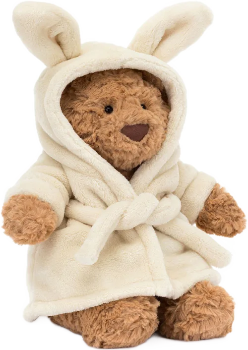 Jellycat bear in a bathrobe 