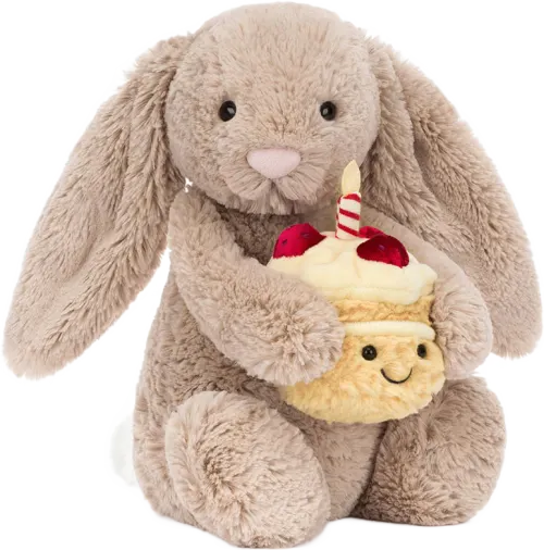 Jellycat beige birthday medium