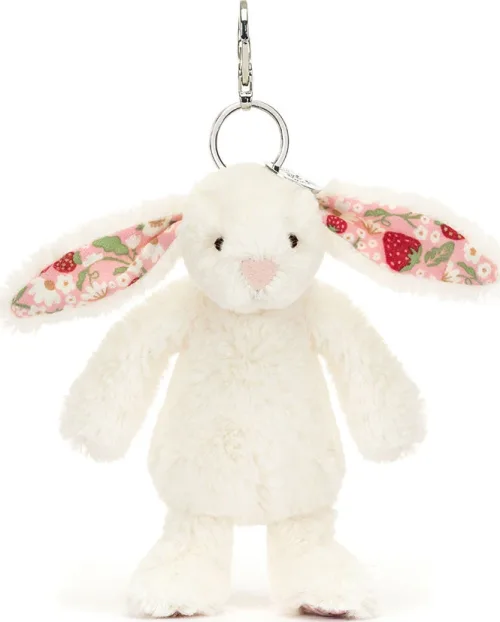 Jellycat cream blossom bunny bag charm
