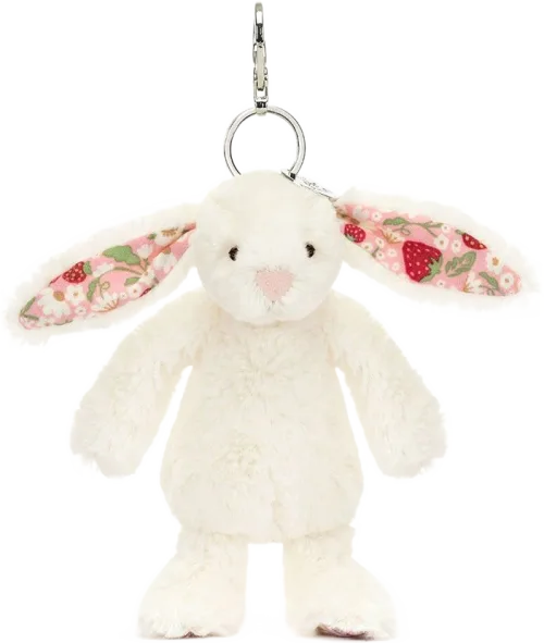 Jellycat cream blossom bunny bag charm