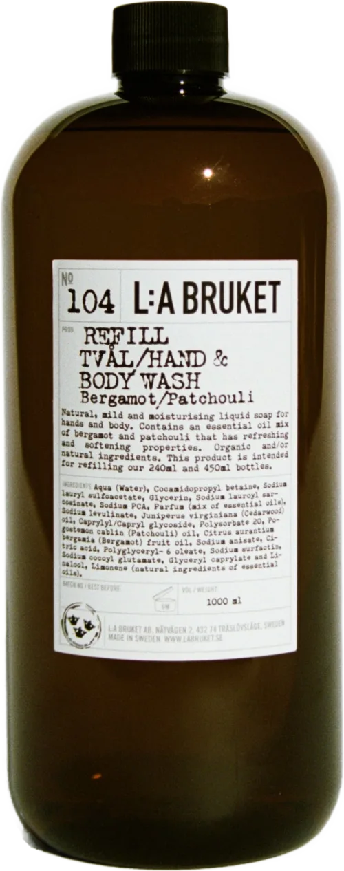 L:A Bruket Soap Bergamot/Patchouli - refill (1000ml)