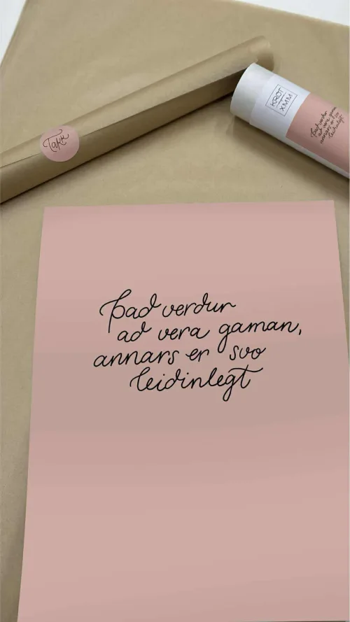 Það verður að vera gaman 30x40 Bleikt
