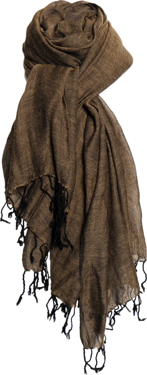 Síða ullartrefill - Khaki/svartur 