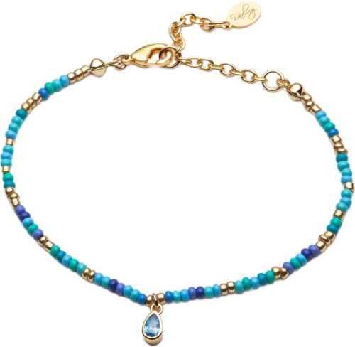 Water Drop beaded Bracelet - Blue 