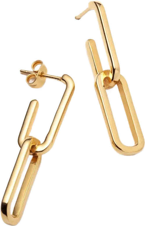 Mia Two Link Earrings - Gold