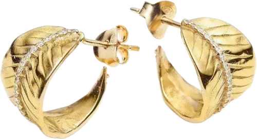 Ashok Leaf Earrings - Gold