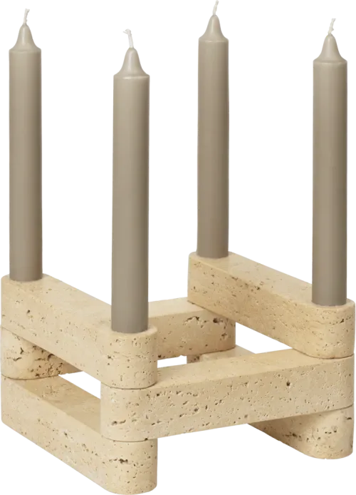 Newel Modular Candle Holder - Set of 6 - Travertin