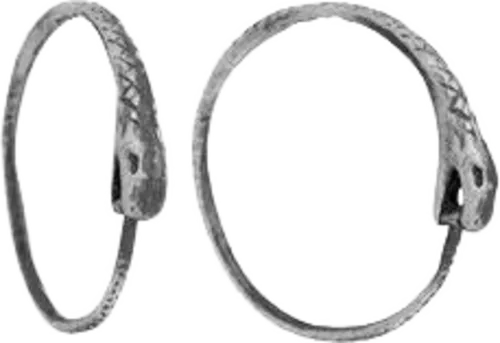 Orrifinn Ouroboros – Silfur eyrnalokkar, lítill hringur