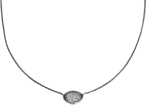 Orrifinn Ouroboros - Silfur hálsmen, lítil plata, liggur þvert