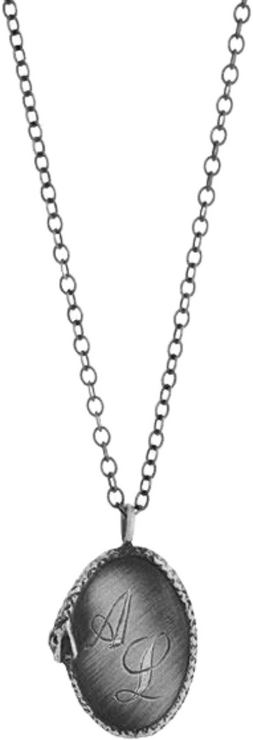 Orrifinn Ouroboros - Silfur hálsmen - stór plata á silfur keðju
