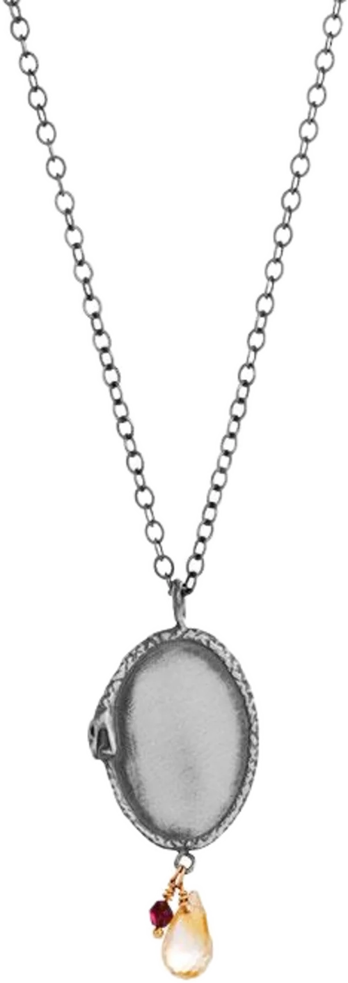 Orrifinn Ouroboros - Silfur hálsmen, stór plata m/ gulum stein