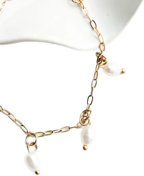 Oval Perluarmband Gull