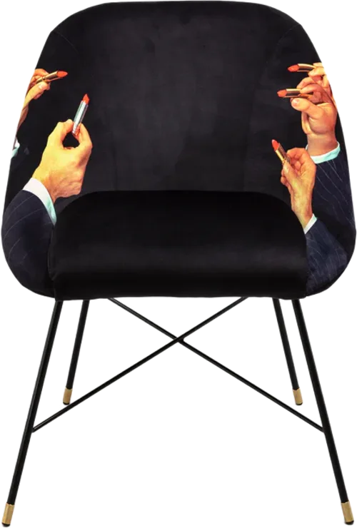 Padded chair - Lipsticks Black