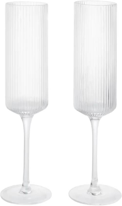 Ripple Champagne Flutes - Set of 2 clear