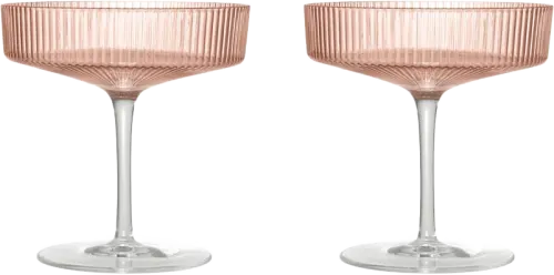 Ripple Champagne Saucers - Set of 2 - Blush