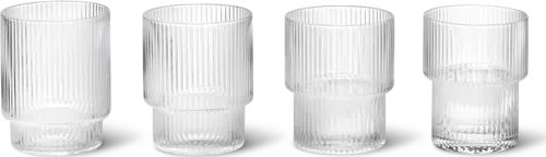Ripple glasses - set of 4 clear