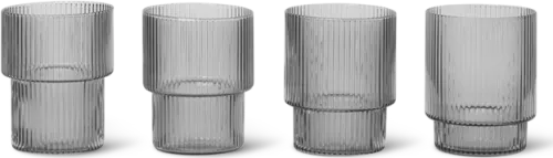 Ripple glasses set of 4 - smoked