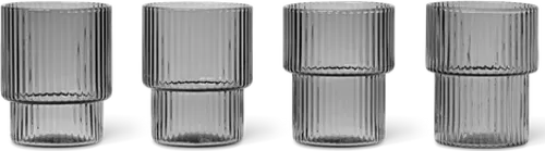 Ripple small glasses - set of 4 - smoked
