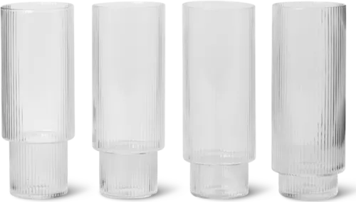 Ripple long drink glasses - set of 4 clear