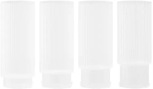 Ripple glasses - long set of 4 - Frosted