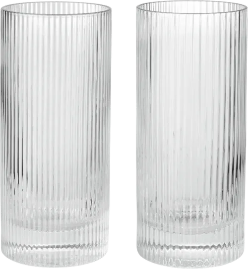 Ripple Highball Glasses Set of 2 Clear
