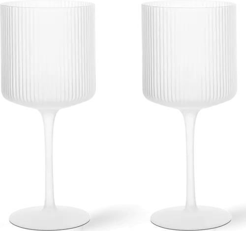Ripple Red Wine Glasses - Set og 2 - Frosted 