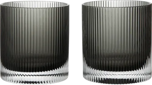Ripple Tumbler Glasses - Set if 2 - grey