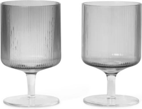 Ripple wine glasses set of 2 - smoked