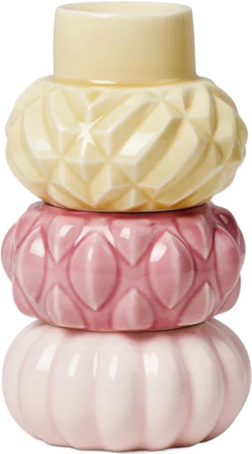 Samsurium Candlestack Three Mimosa, Blush & Powder set of 3
