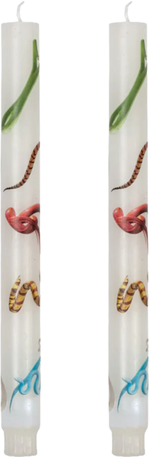 Set of 2 Toiletpaper stem candle - Snake White