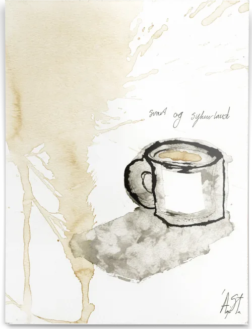 Svart Kaffi 30 x 40 cm 