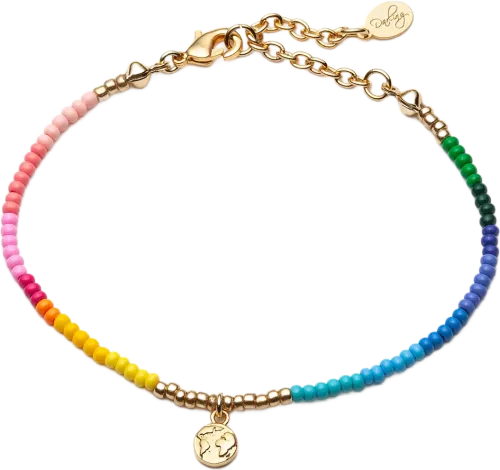 Earth Beaded Bracelet - Marglitað