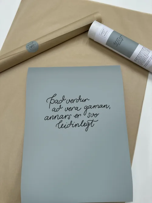 Það verður að vera gaman 30x40 Blátt